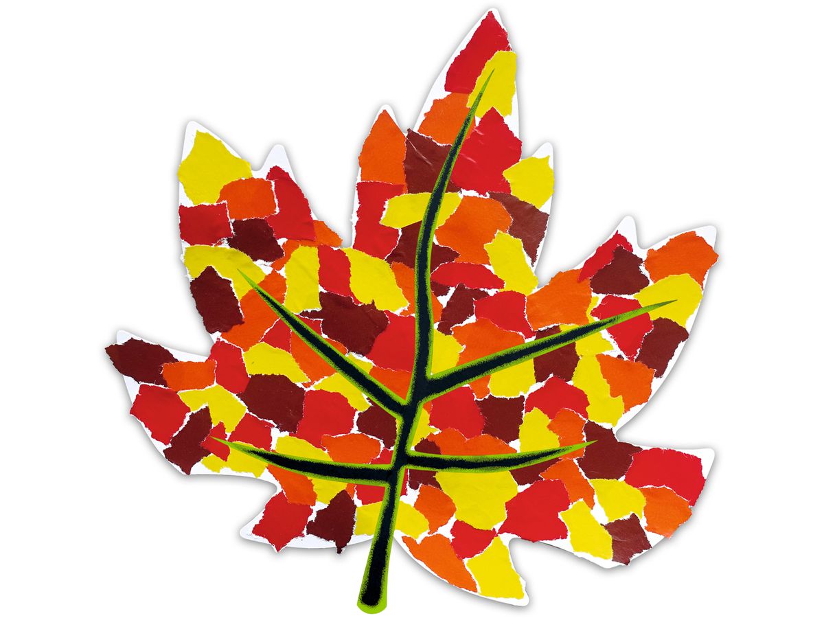 URSUS Motifs en blanc 23x23cm 17120003F Feuille d'automne 20 feuilles (4008525254263)