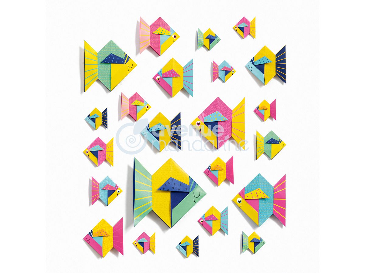 MANDARINE Origamipapier 12x12cm OR510C Mon petit Fisch 20 Blatt (3609510575106)