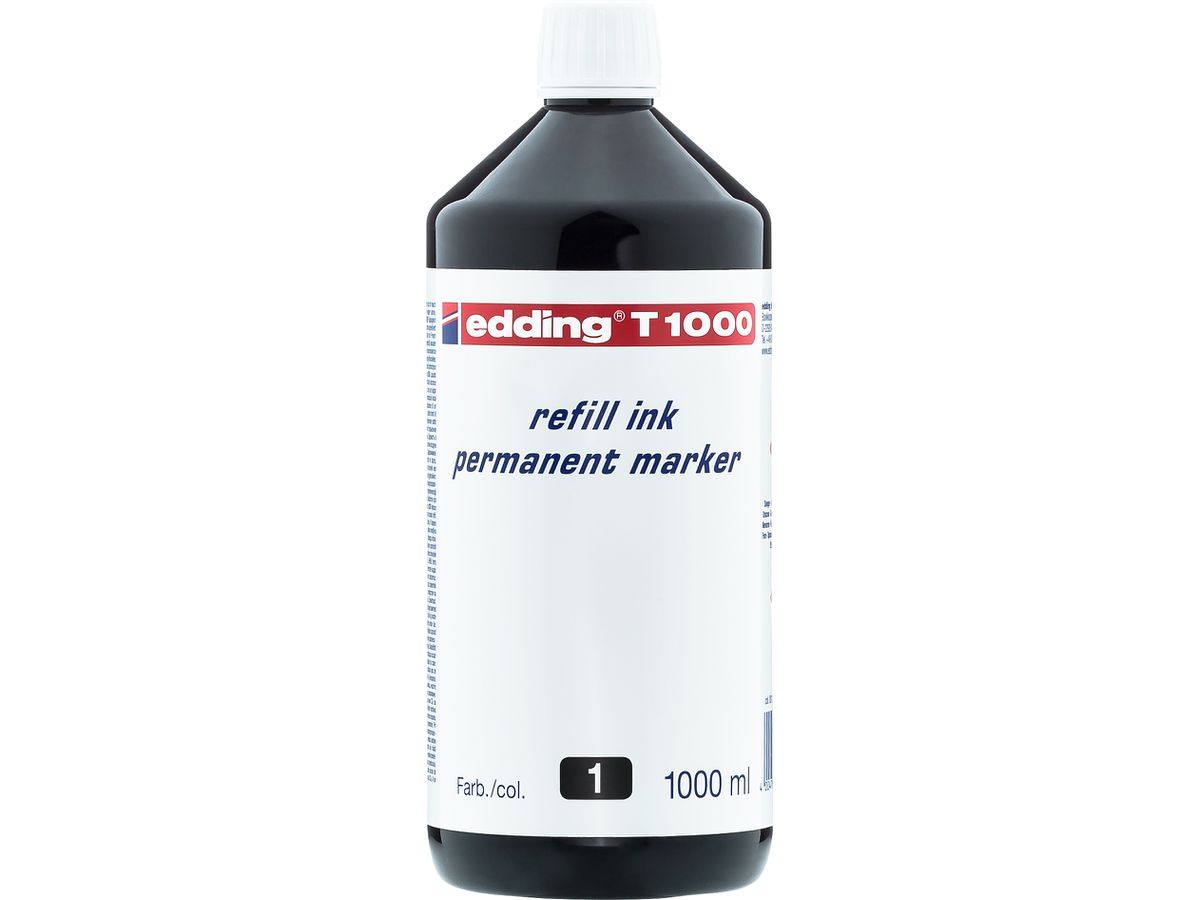 EDDING Tinte 1000ml T-1000-1 schwarz (4004764025671)
