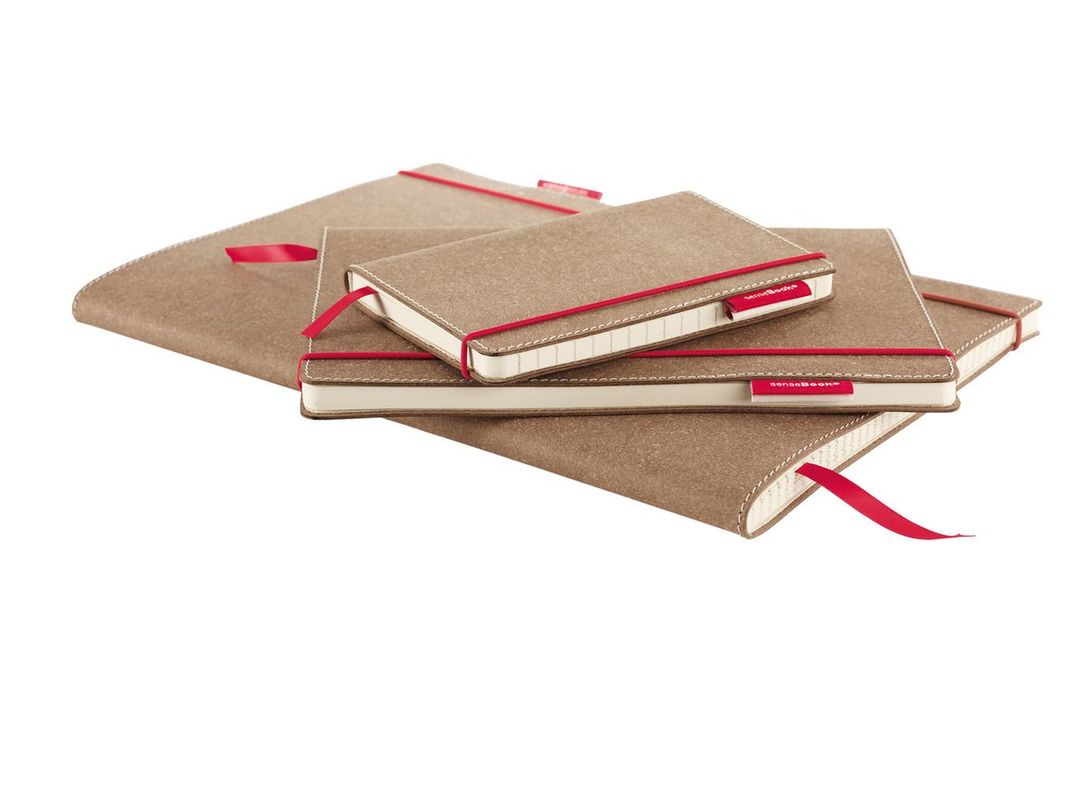 TRANSOTYPE senseBook RED RUBBER A6 75020600 neutro, S, 135 fogli beige (8716329071318)