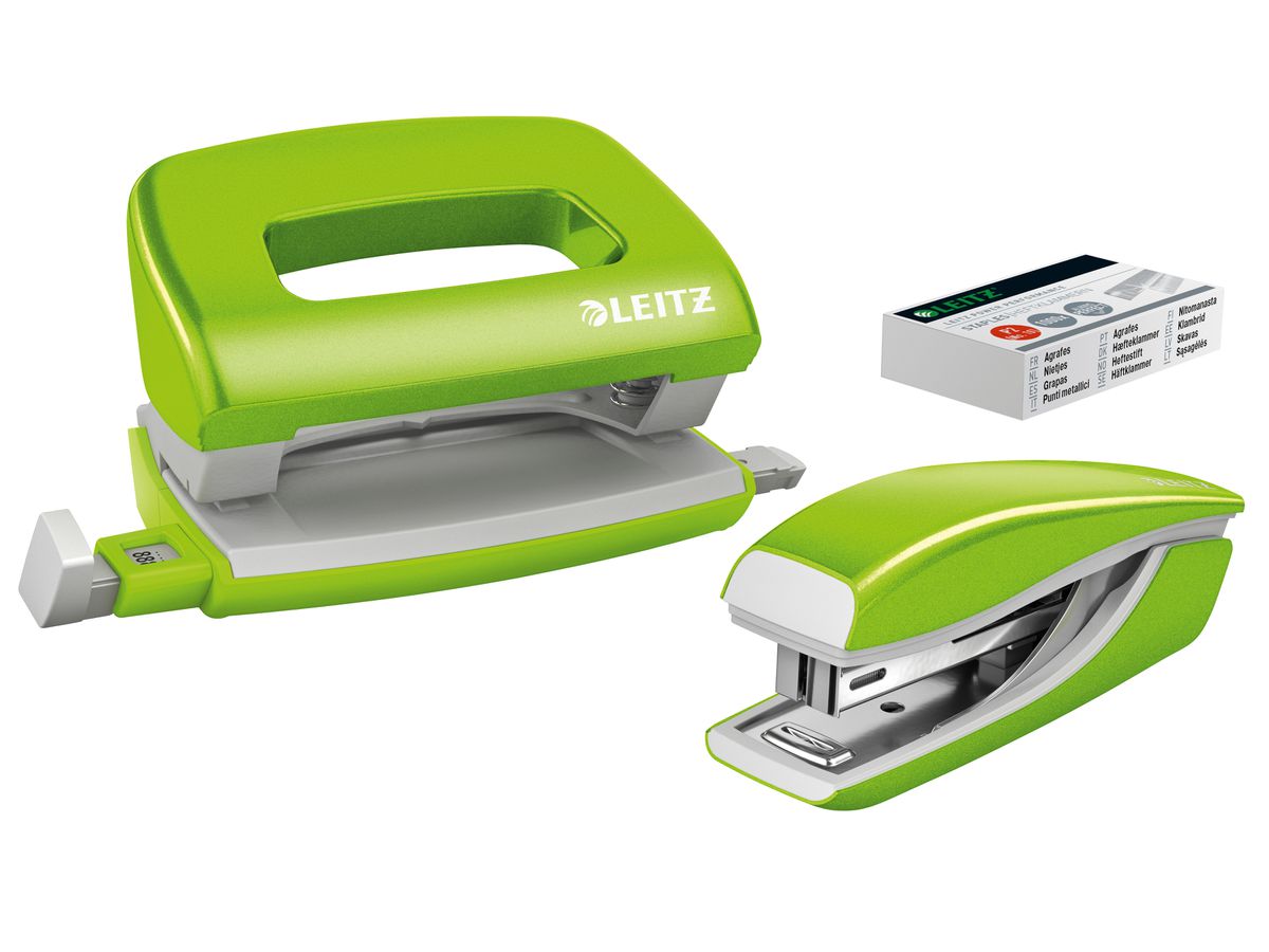 LEITZ Bucatrice/Cucitrice WOW 5561 5561-20-54 verde, Bundle 10 fogli (4002432123834)