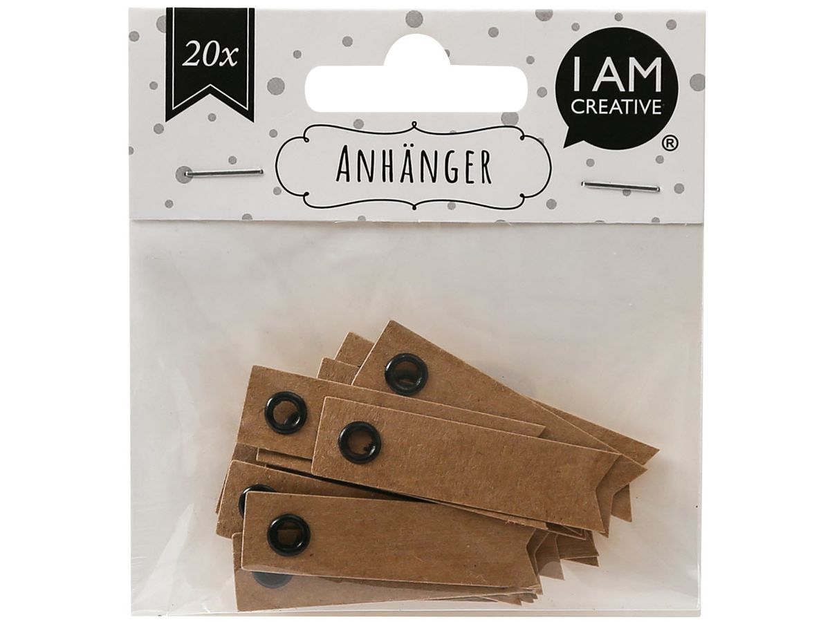 I AM CREATIVE Porte-nom 4087.21 marron 20 pièces (7611983201778)