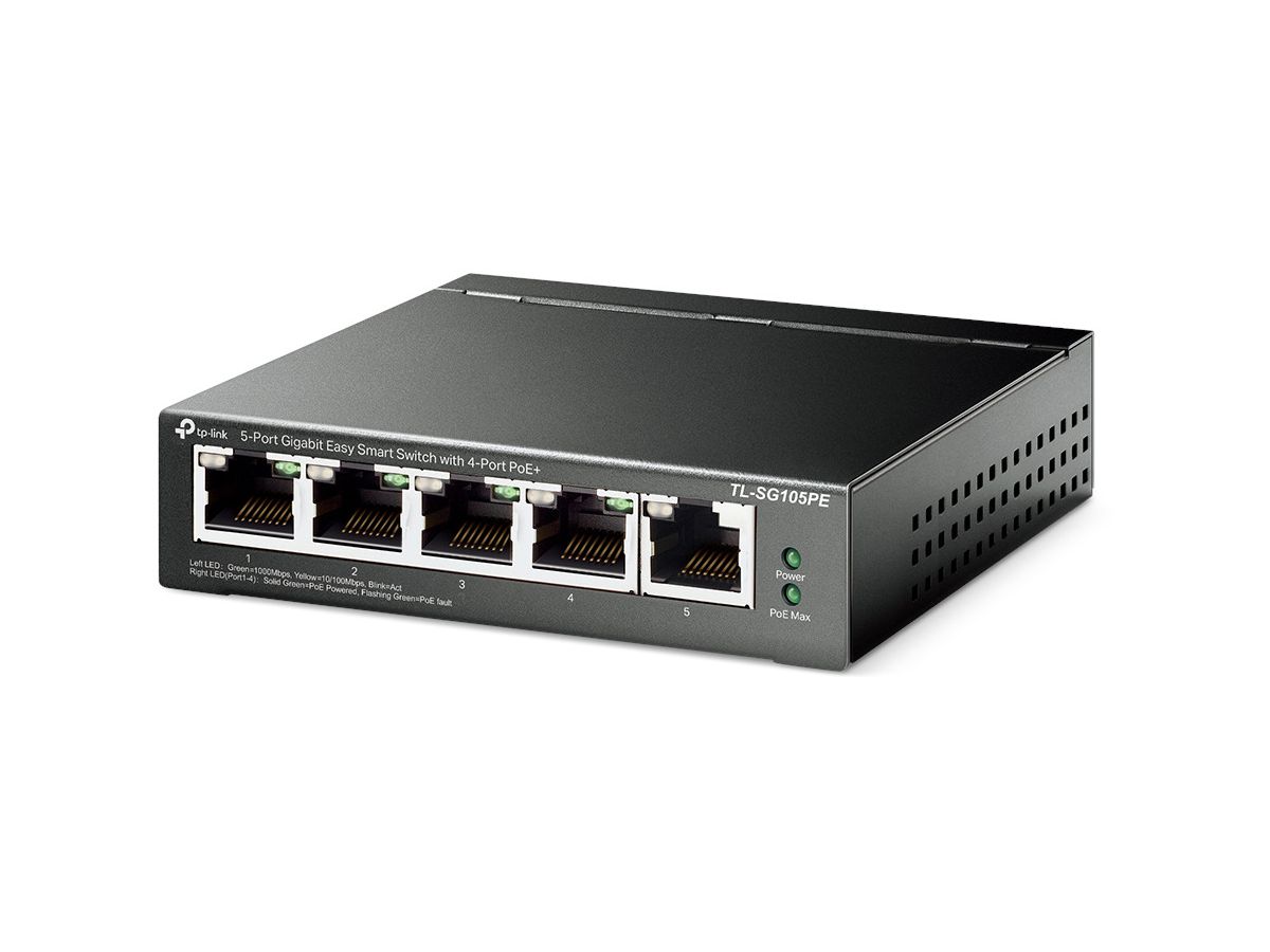 TP-LINK 5-Port Easy Smart Switch TL-SG105PE with 4-Port PoE (6935364052744)