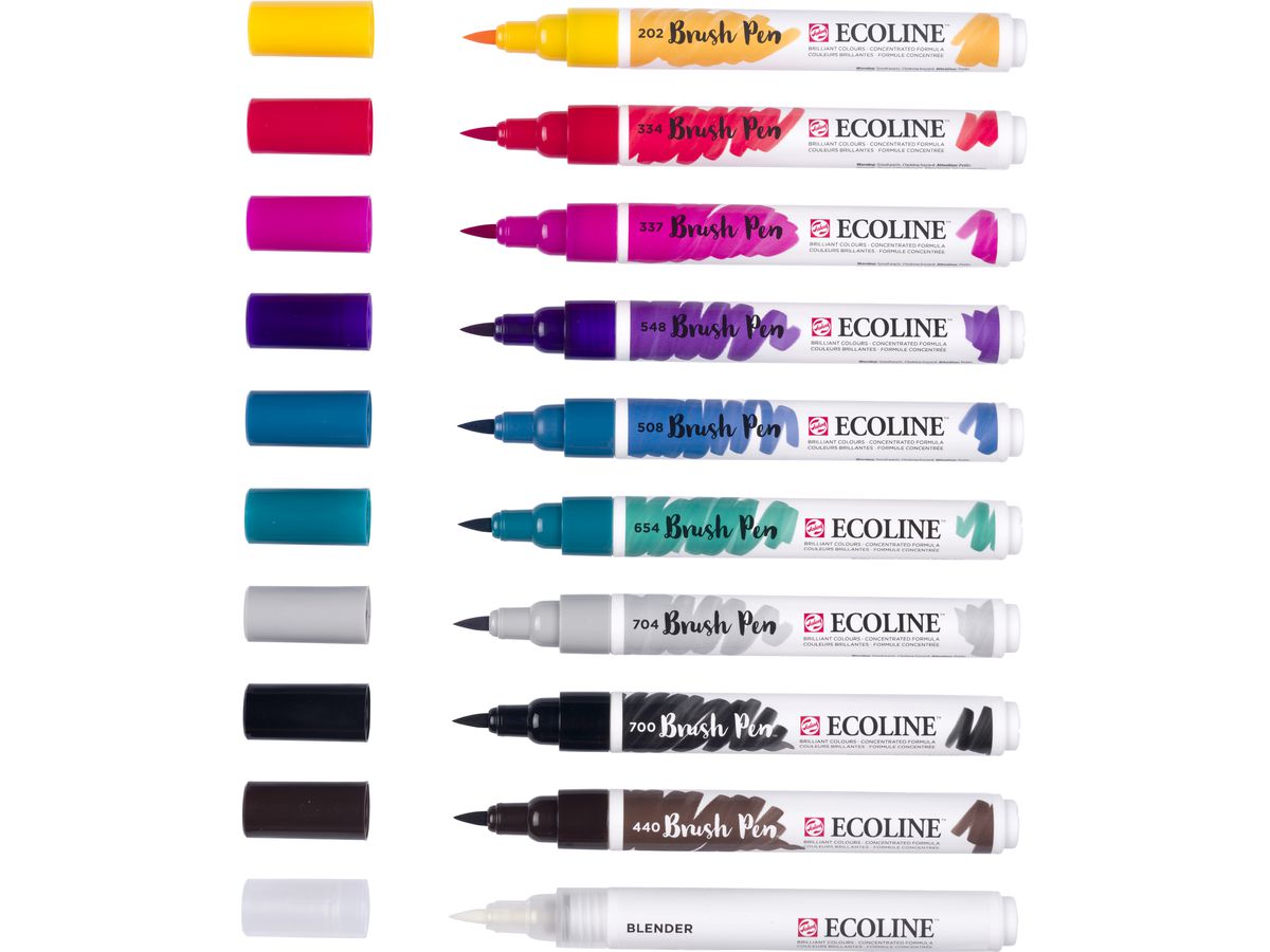 TALENS Ecoline Brush Pen Set 11509800 ass. Handlettering 10 pezzi (8712079518905)