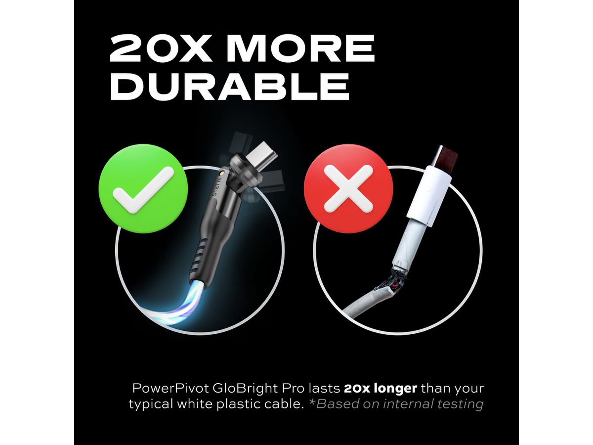 STATIK PowerPivot Pro, Glowing LED PUP-0465-6FT-CC USB-C to C, 2m 100W (0810024055616)