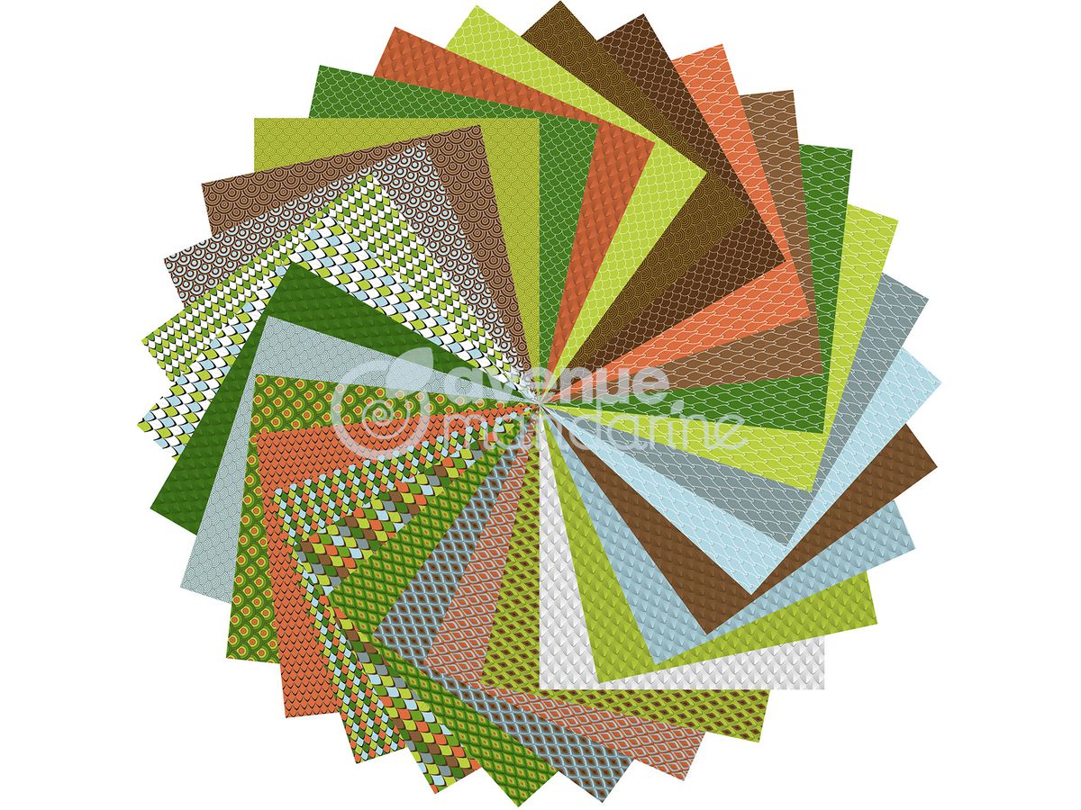 MANDARINE Origamipapier 20x20cm OR512C Dino 70g 60 Blatt (3609510575120)