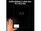 AVERY ZWECKFORM Etiquettes universel 70x42,3mm 3652-10 blanc 210 pcs./10 flls. (4004182617557)