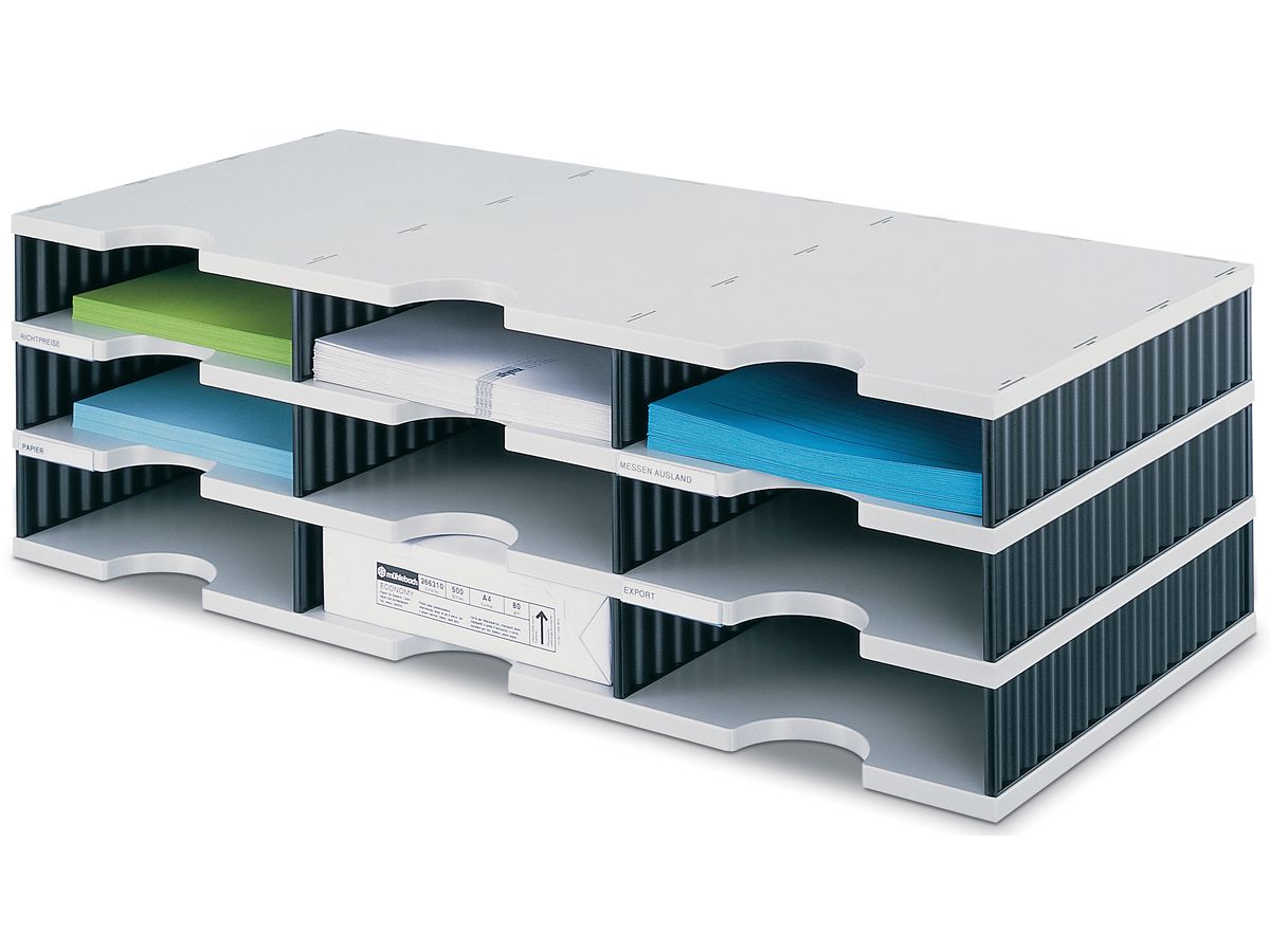 STYRO Sistema arch. styrodoc trio 268-03031.98 grigio/nero 9 scomparti (7612176106511)