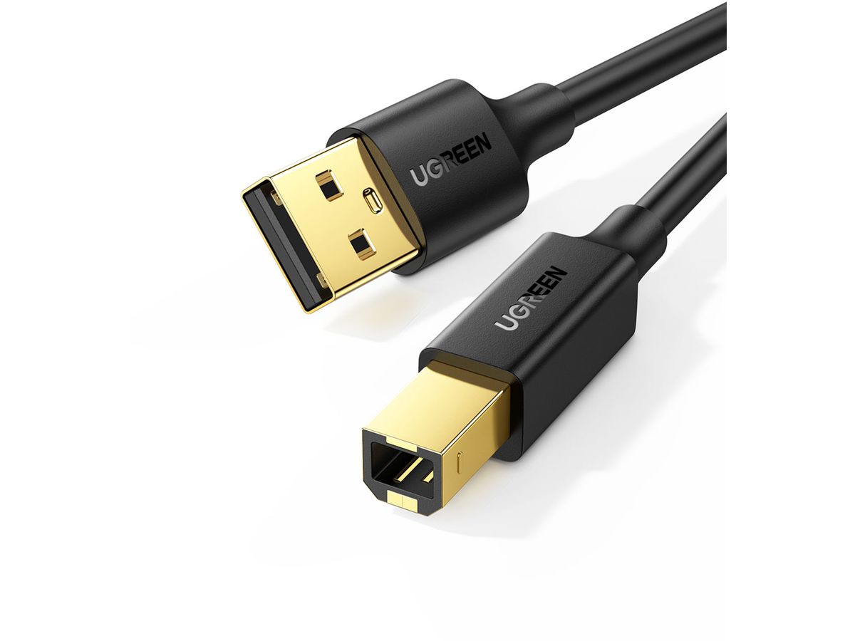 UGREEN Cable USB 2.0 AM/BM Print 10351 3m, Black (6957303813513)