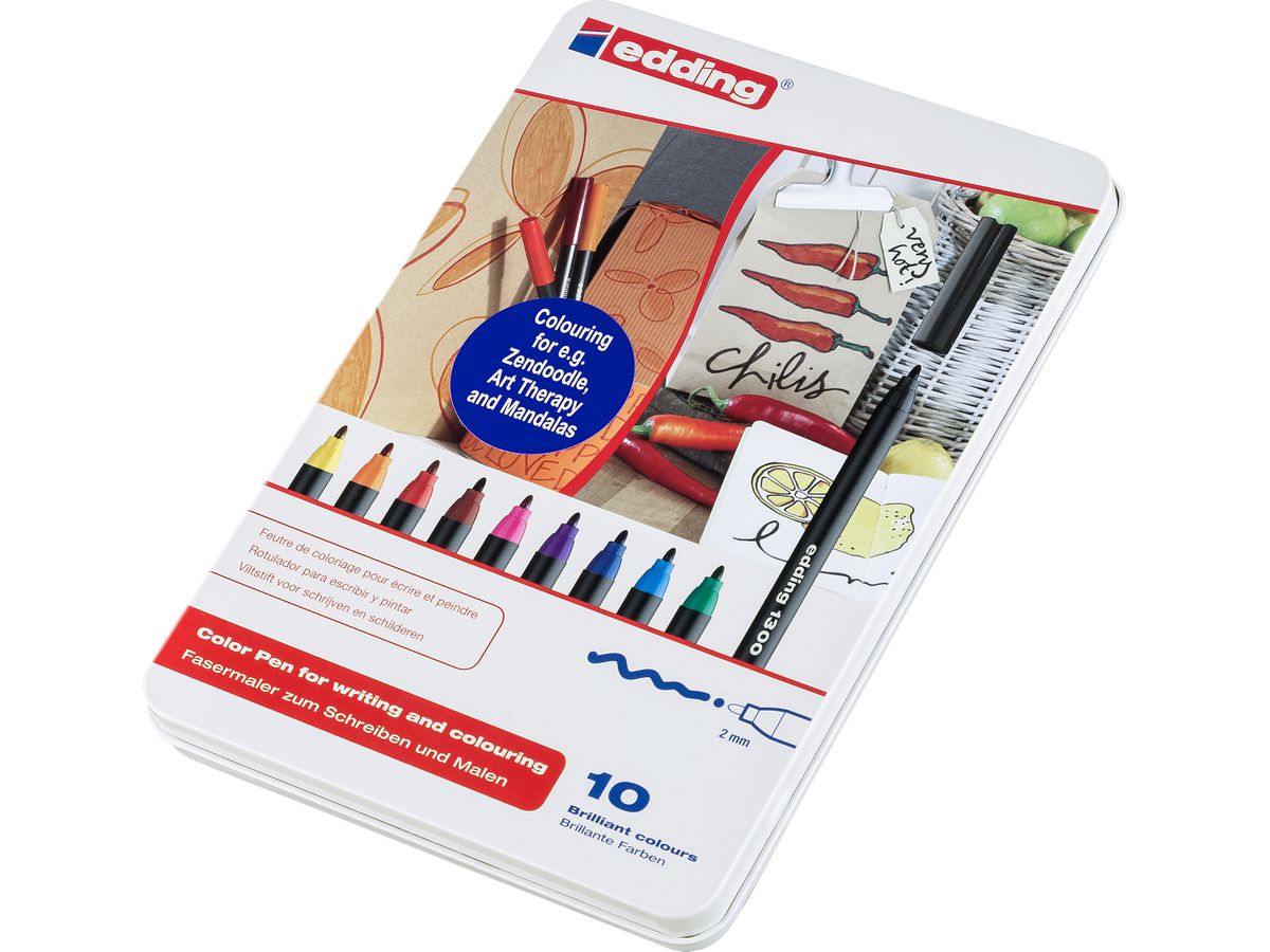 EDDING Faserschreiber 1300 2mm 1300-E10 10er Etui (4004764875184)