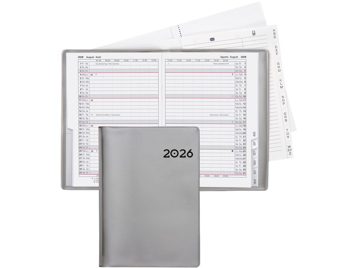 BIELLA Agenda Glasgow 2026 855312280026U 1M/2P silber ML 10x13.9cm (7611365526710)