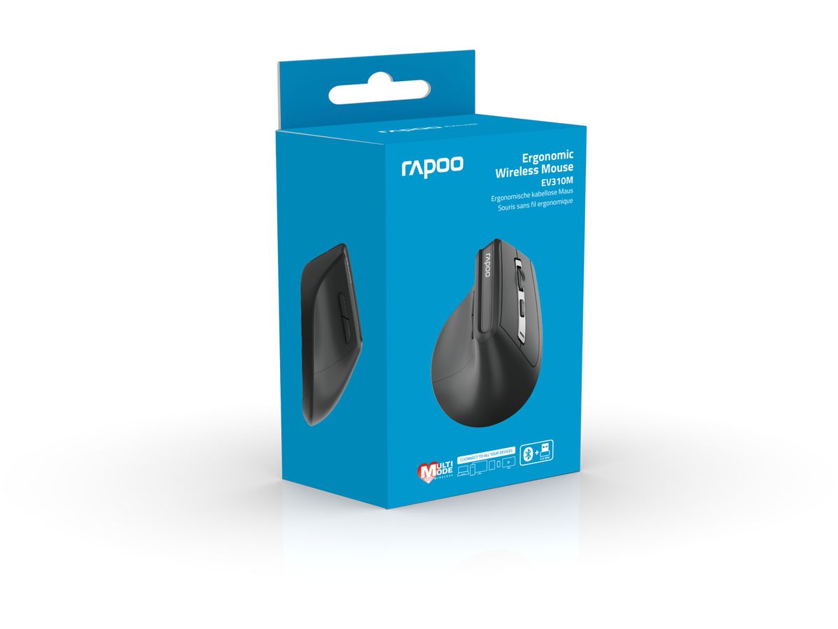 RAPOO EV310M Ergo. Wirel. Mouse 13049 Multi-Mode, Grey (6940056130495)