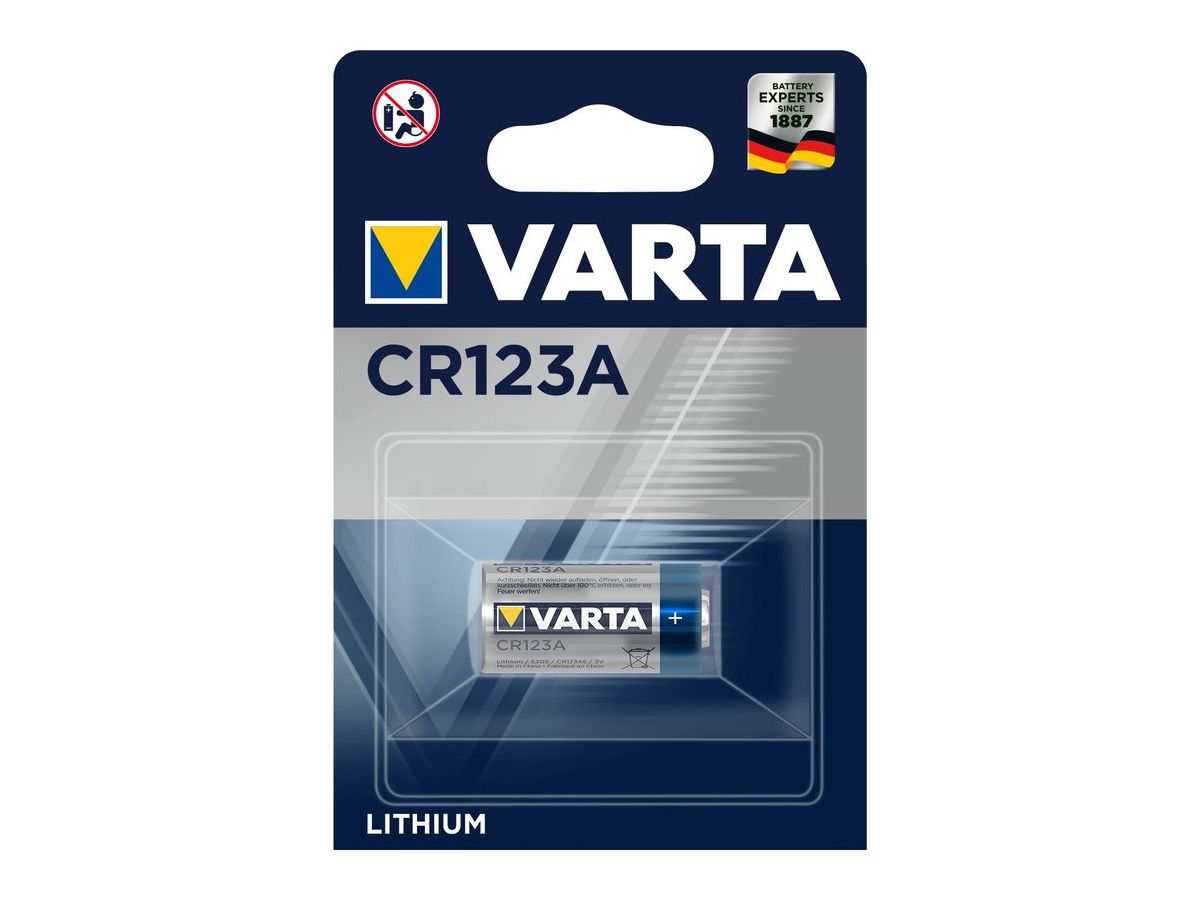 VARTA Batterie Lithium CR123A,3V 6205301401 1600 mAh 1 Stück (4008496537280)