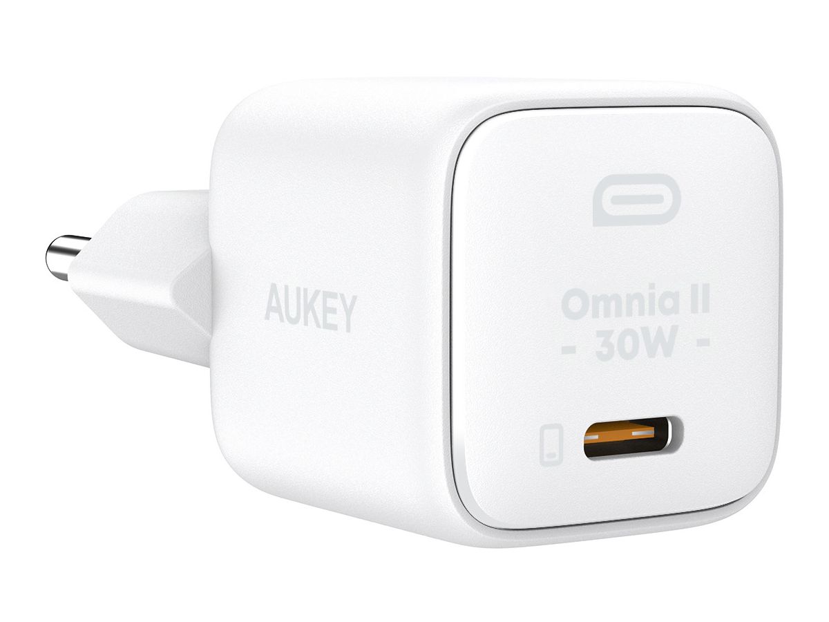 AUKEY Minima 30W GaN USB-C PA-B1L WH Wall Charger, White (0689323784868)