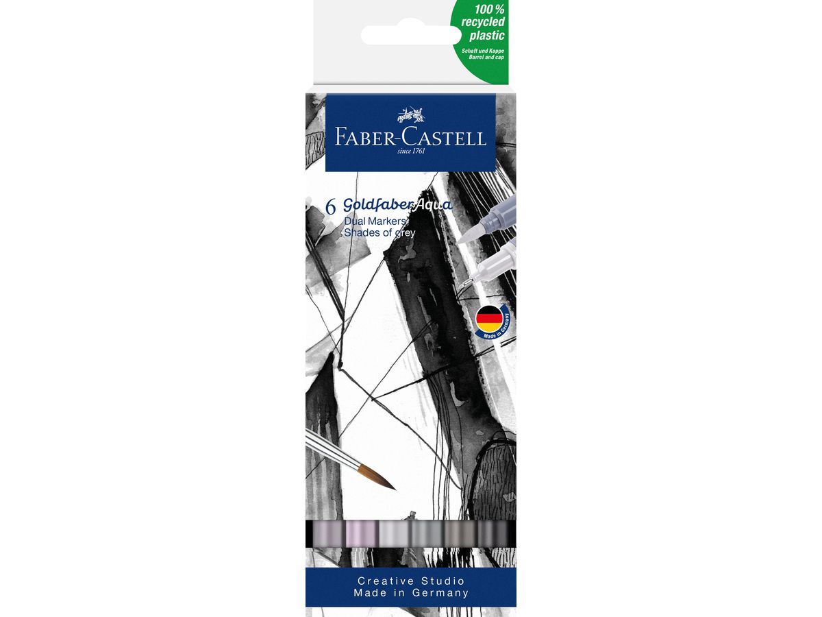 FABER-CASTELL Goldfaber Dual Marker 164522 Grautöne, 6 couleurs (4005401645221)