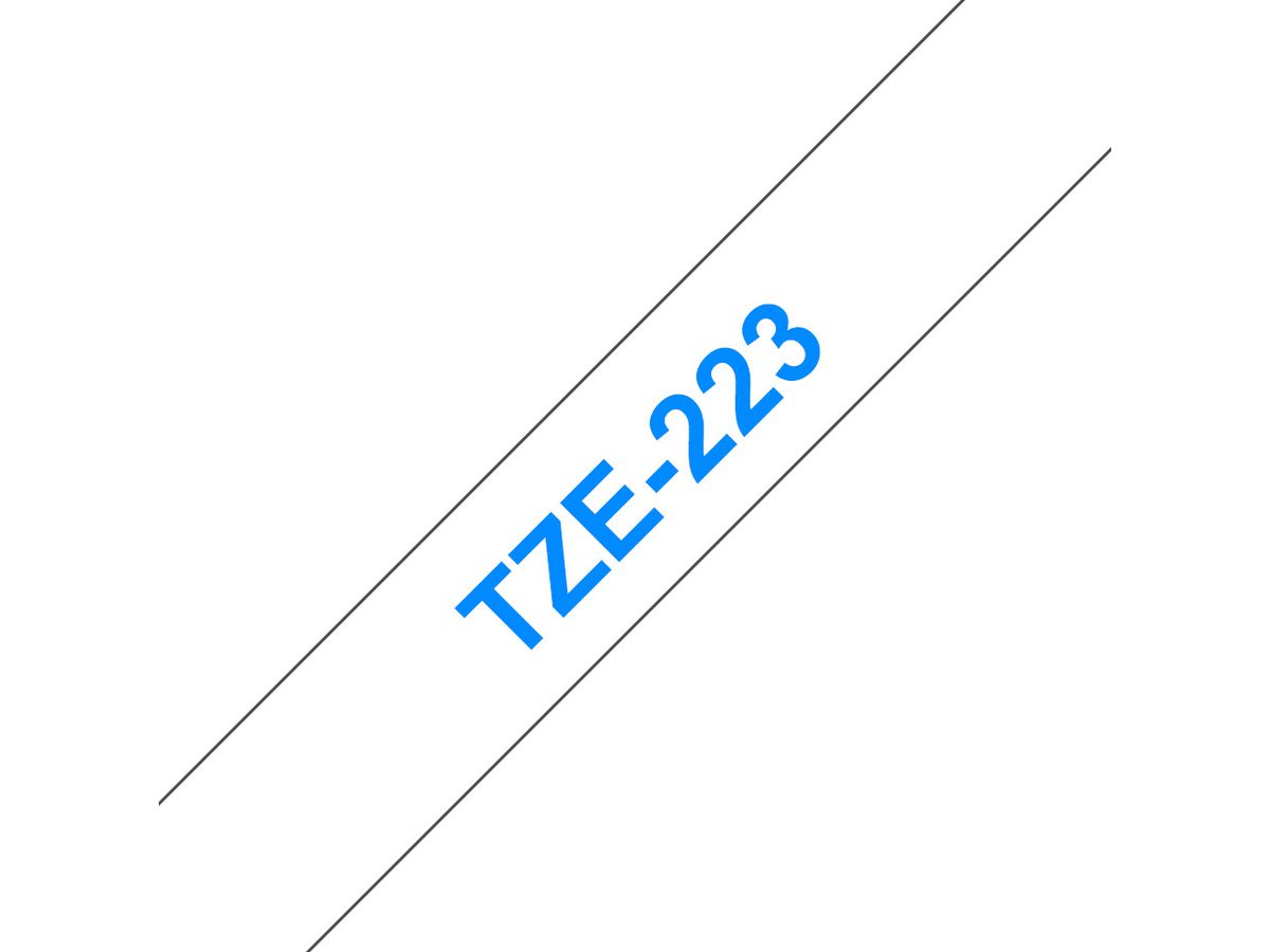 PTOUCH Ruban, laminé bleu/blanc TZe-223 PT-1280VP 9 mm (4977766685146)
