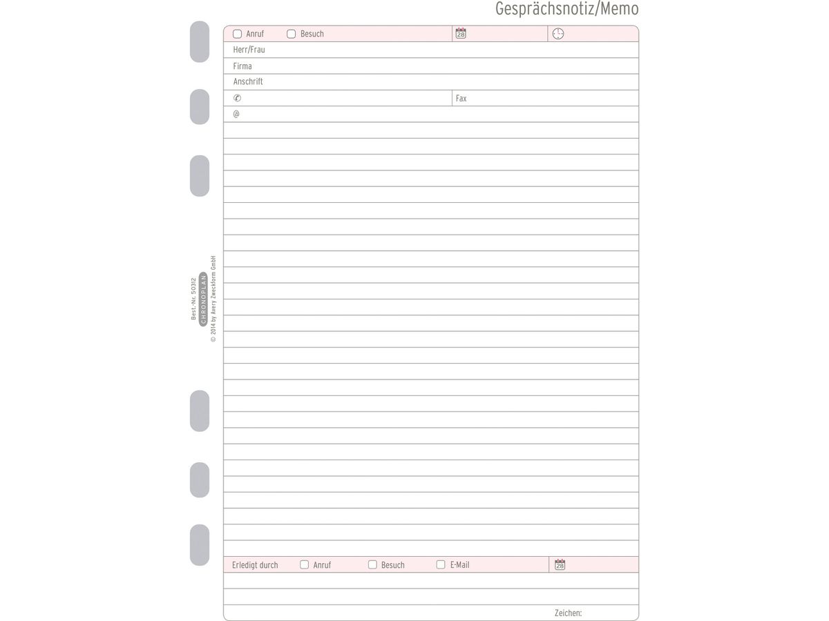 CHRONOPLAN notes de convers. 50312Z.26 40 feuilles A5 (4004182503126)