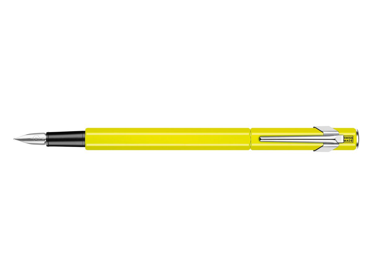CARAN D'ACHE Stylo plume 849 F 841.470 jaune fluo, verni (7630002336505)