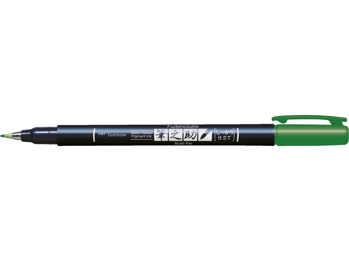 TOMBOW Penna di calligrafia Hard WS-BH07 Fudenosuke, verde (4901991647938)