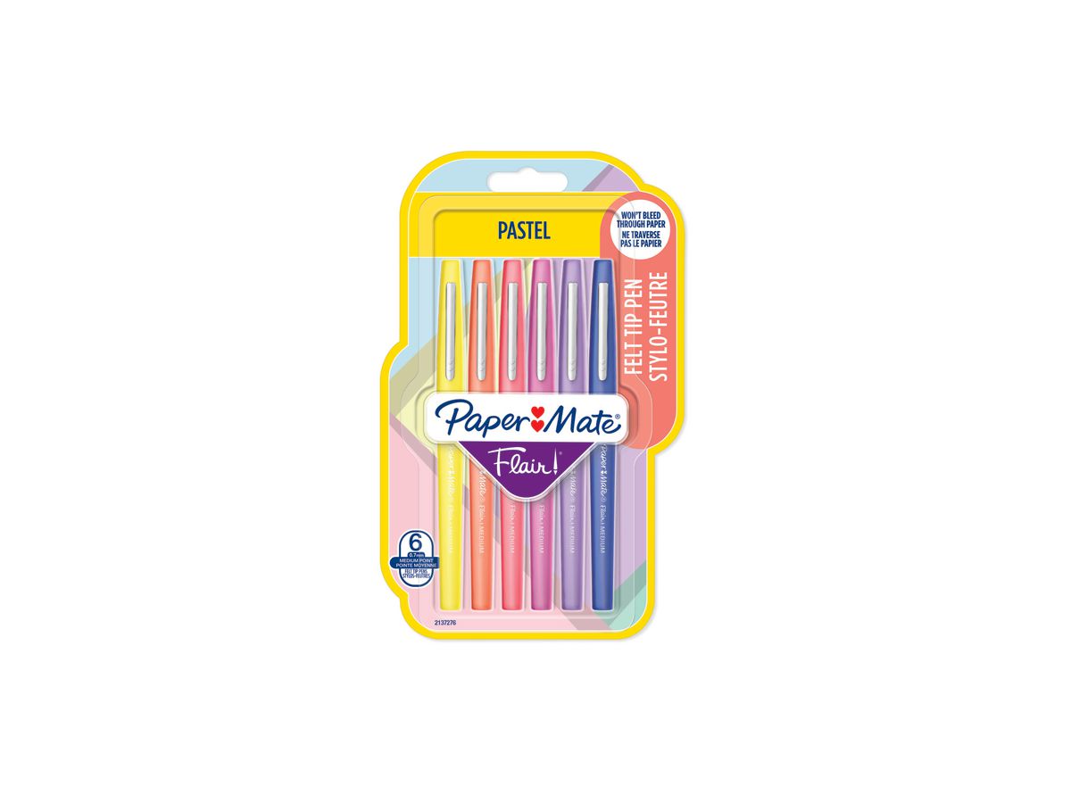 PAPERMATE Penna fibra Flair 0.7mm 2137276 Pastel, ass. 6 pezzi (3026981372766)