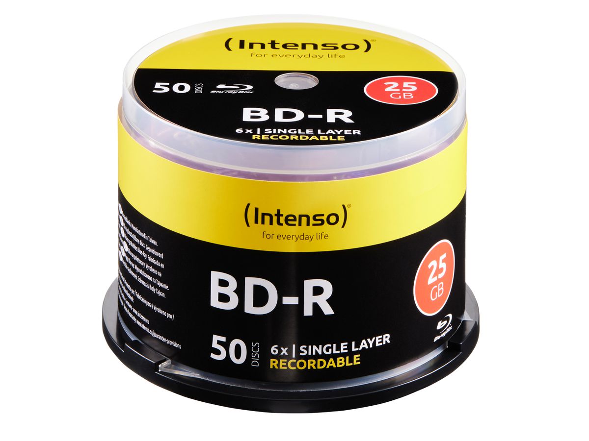 INTENSO Blue-ray 25 GB, 6x, Record. 5001115 Cake Box 50 Discs (4034303033102)