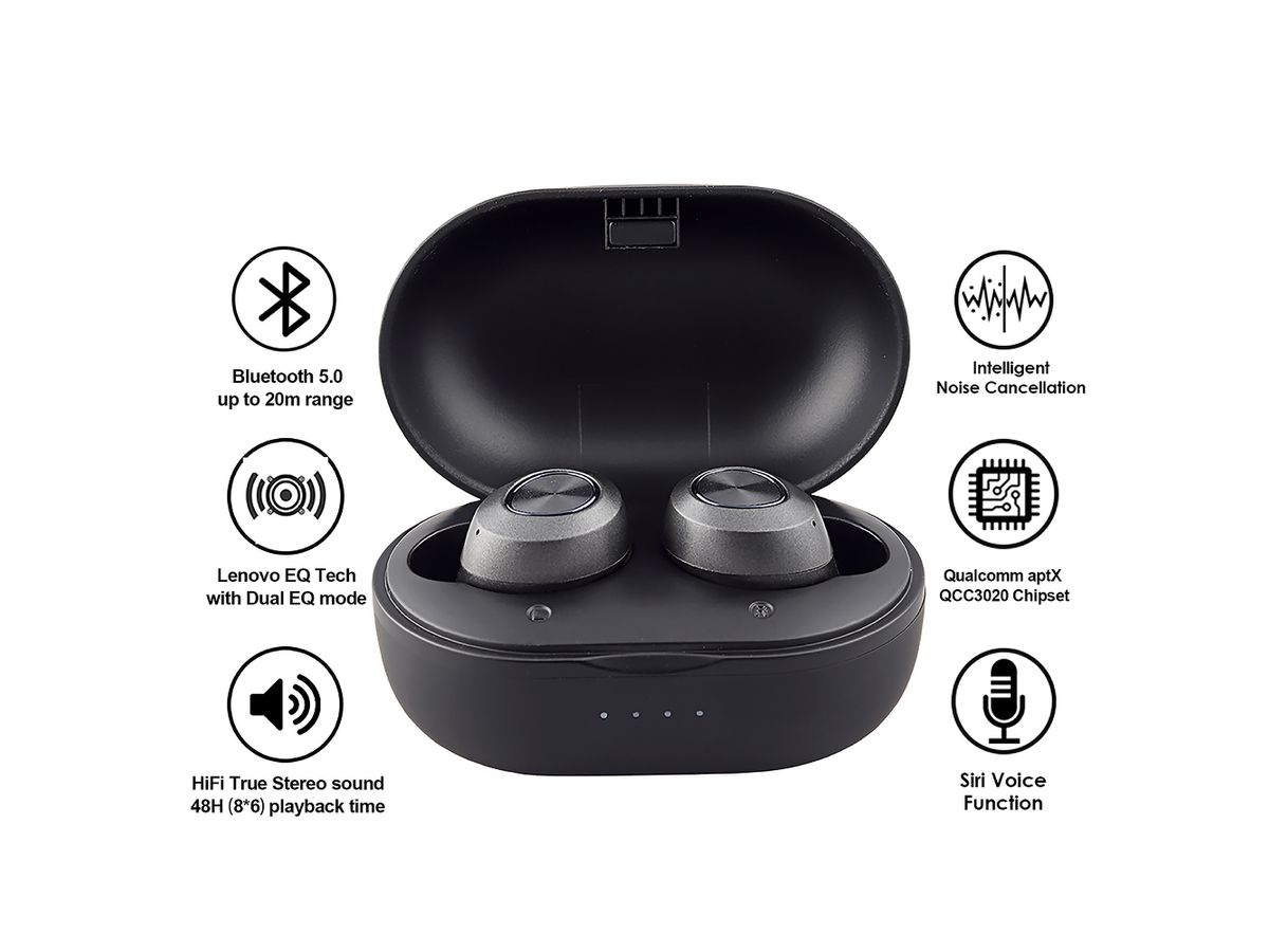 LENOVO Earbuds HT10 Pro black HT10 Pro-BK (6970648211356)