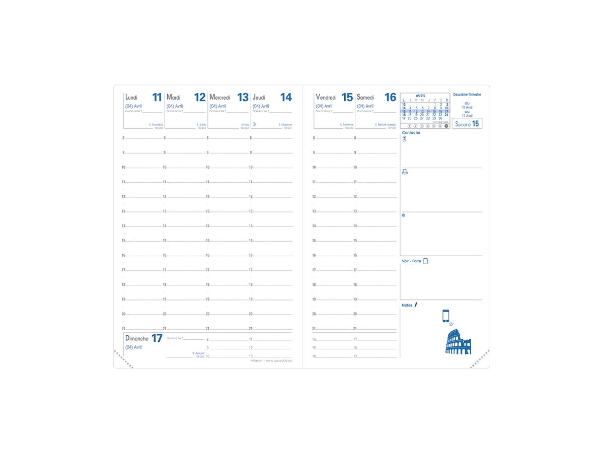 QUO-VADIS Recharge Affaires 2026 004005Q 1S/2P Impala/Club FR 10x15cm (3371010120567)