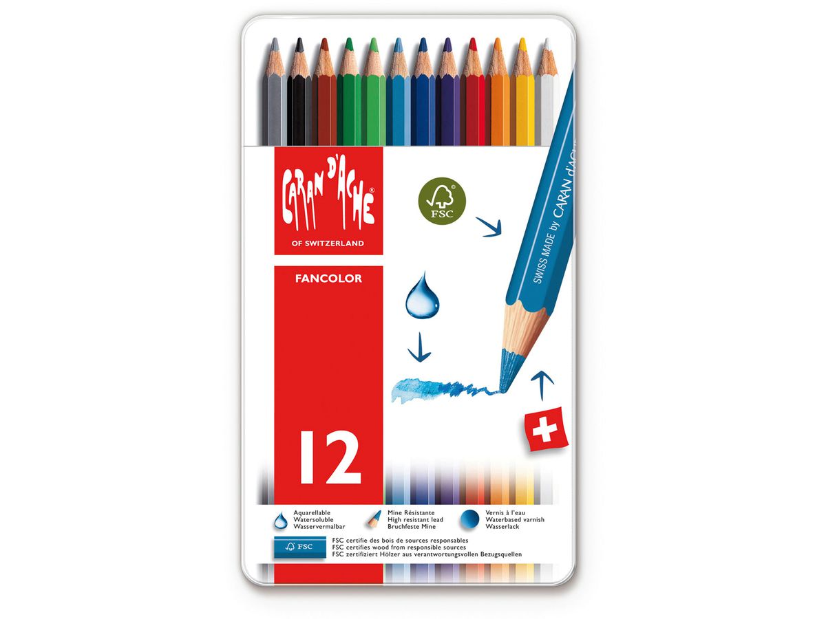 CARAN D'ACHE Matita colorata Fancolor 1288.312 12 colori (7630002306980)
