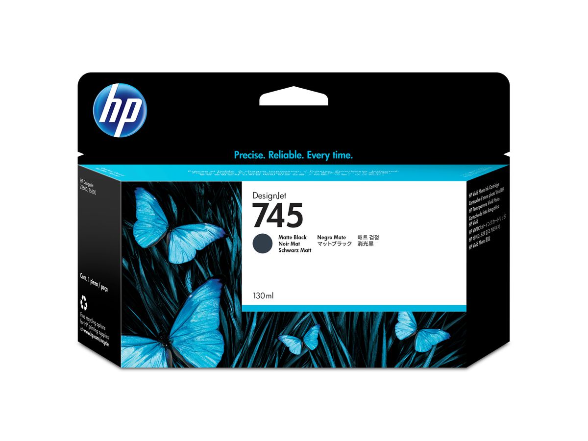 HP Tintenpatrone 745 matte black F9J99A DesignJet Z5600 130ml (0725184104626)