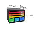 EXACOMPTA Cassettiera Store-Box Maxi 306798D nero/arcobaleno, 6 cassetti (9002493423909)