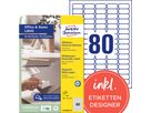 AVERY ZWECKFORM Etiketten ILK 35,6x16,9mm L4732REV1 weiss,ablösbar 10 Bl./800 Stk. (4004182617601)