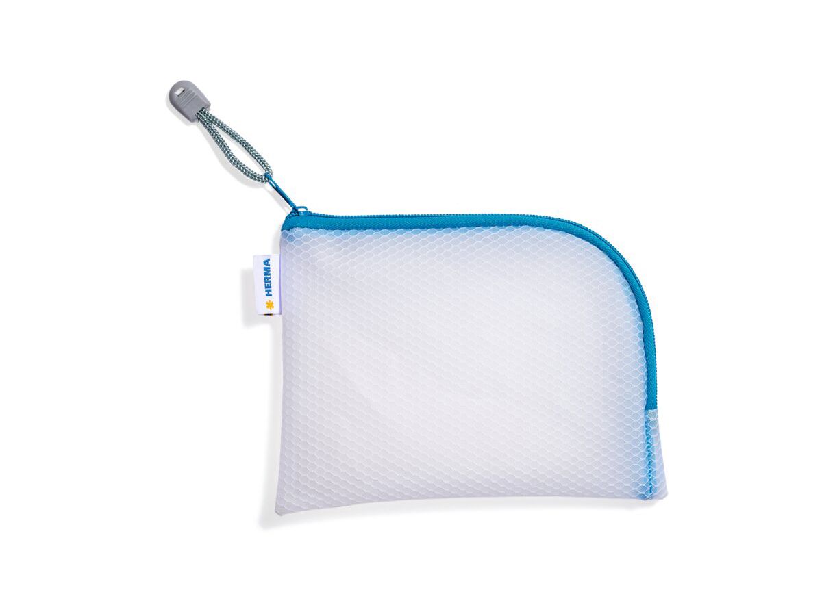 HERMA Tasca documenti con zip A6 20025 blu, 19x14cm (4008705200257)