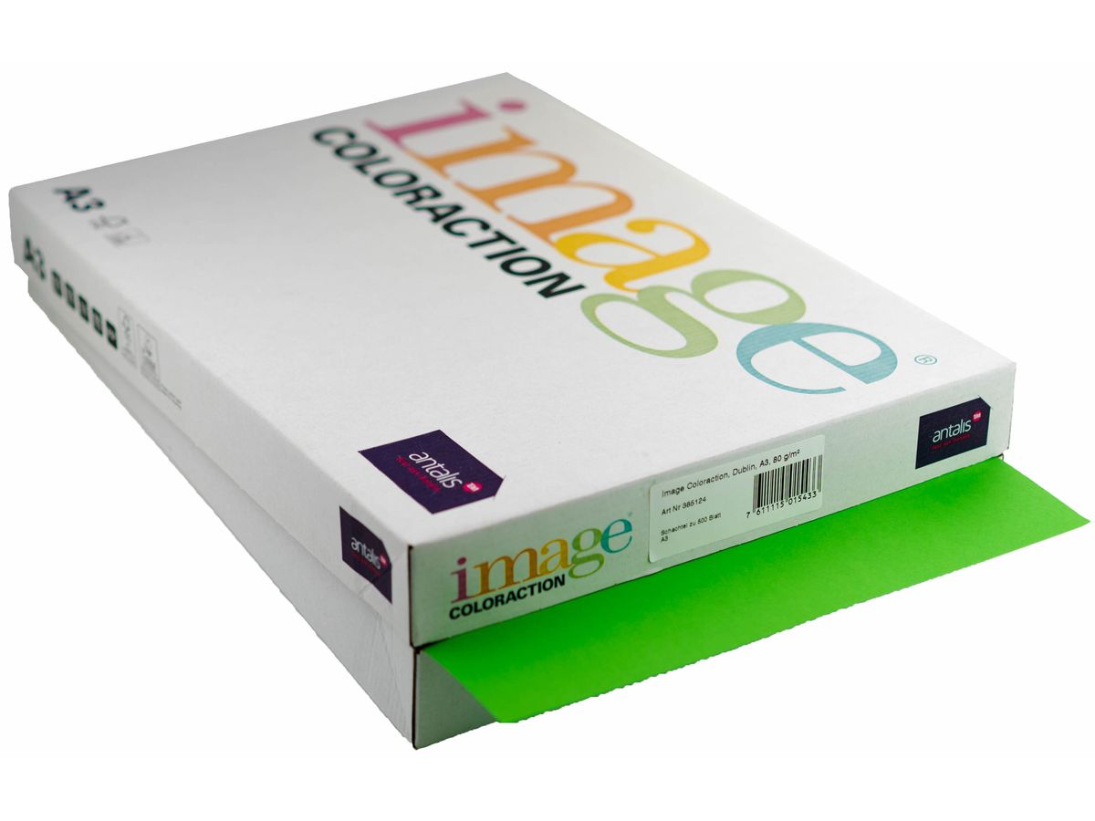 IMAGE COLORACTION Papier à copier Dublin A3 385124 80g, chlorophylle 500 flls. (7611115015433)