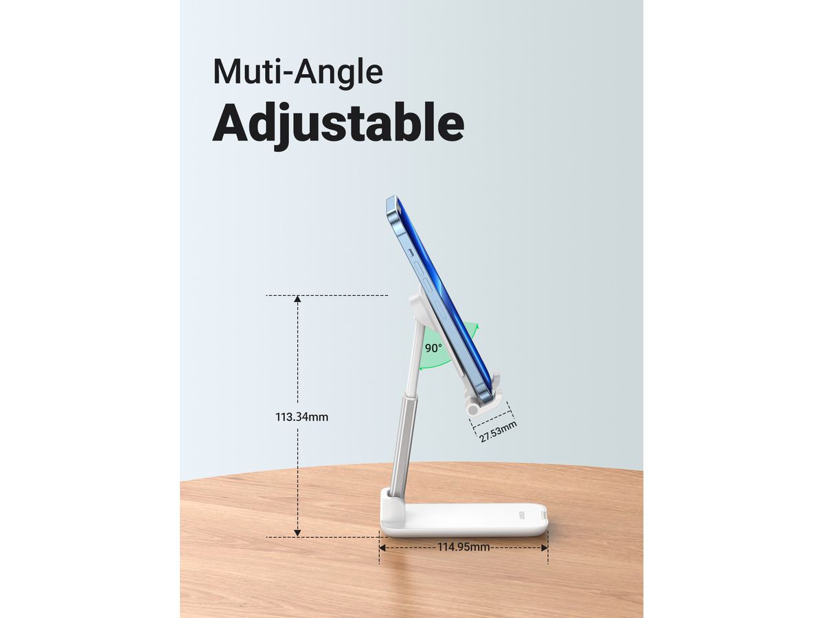 UGREEN Multiangle Phone Desktop 20434 Stand Foldable, White (6957303824342)