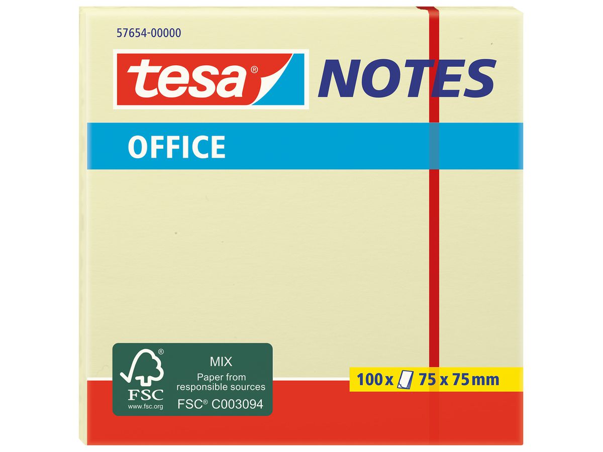 TESA Office Notes 75x75mm 576540000 giallo 100 fogli (4042448812599)