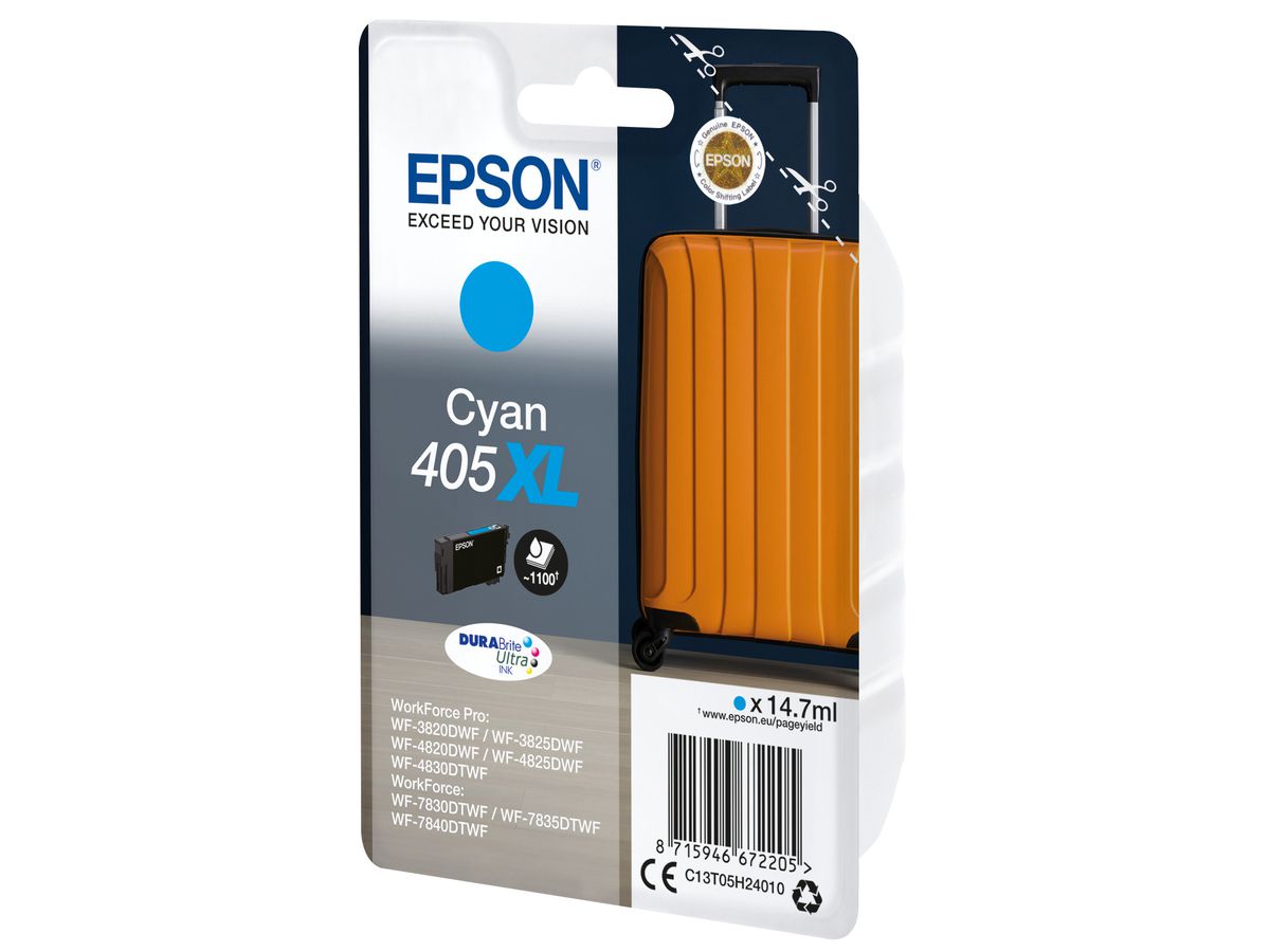 EPSON Cartouche d'encre 405XL cyan T05H24010 WF-7830DTWF 1100 pages (8715946672205)
