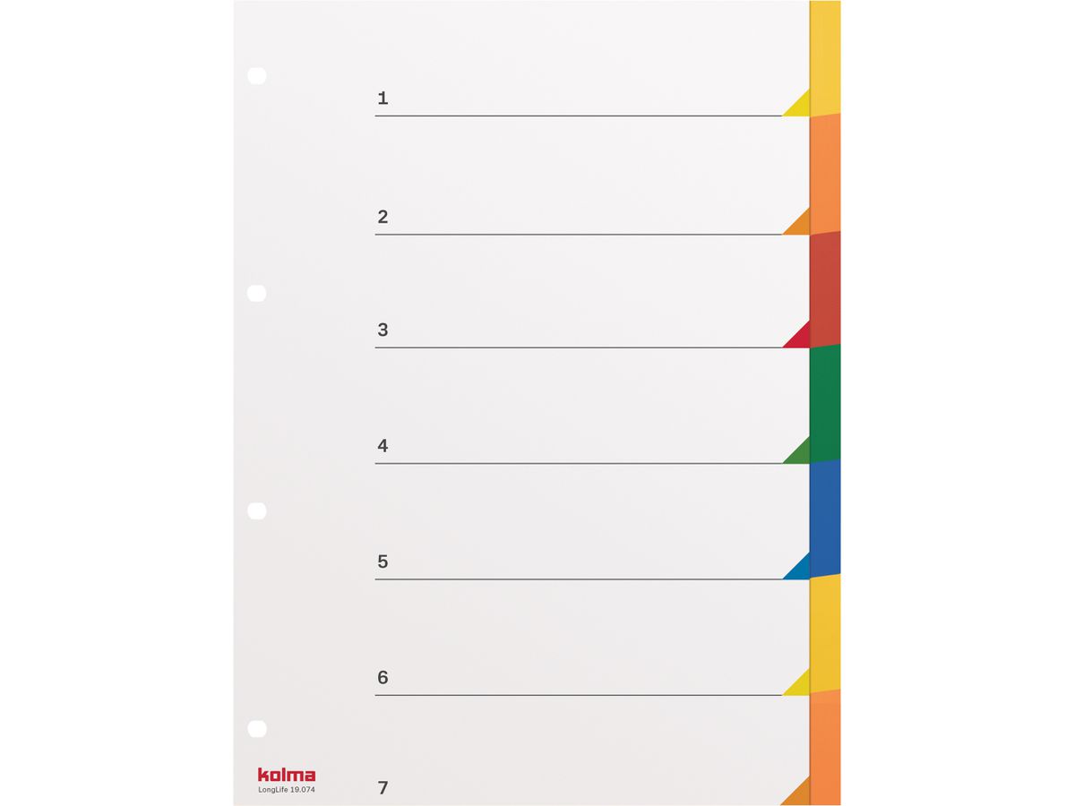 KOLMA Registro LongLife A4 19.074.20 multicolore 7 pzi (7611967190494)