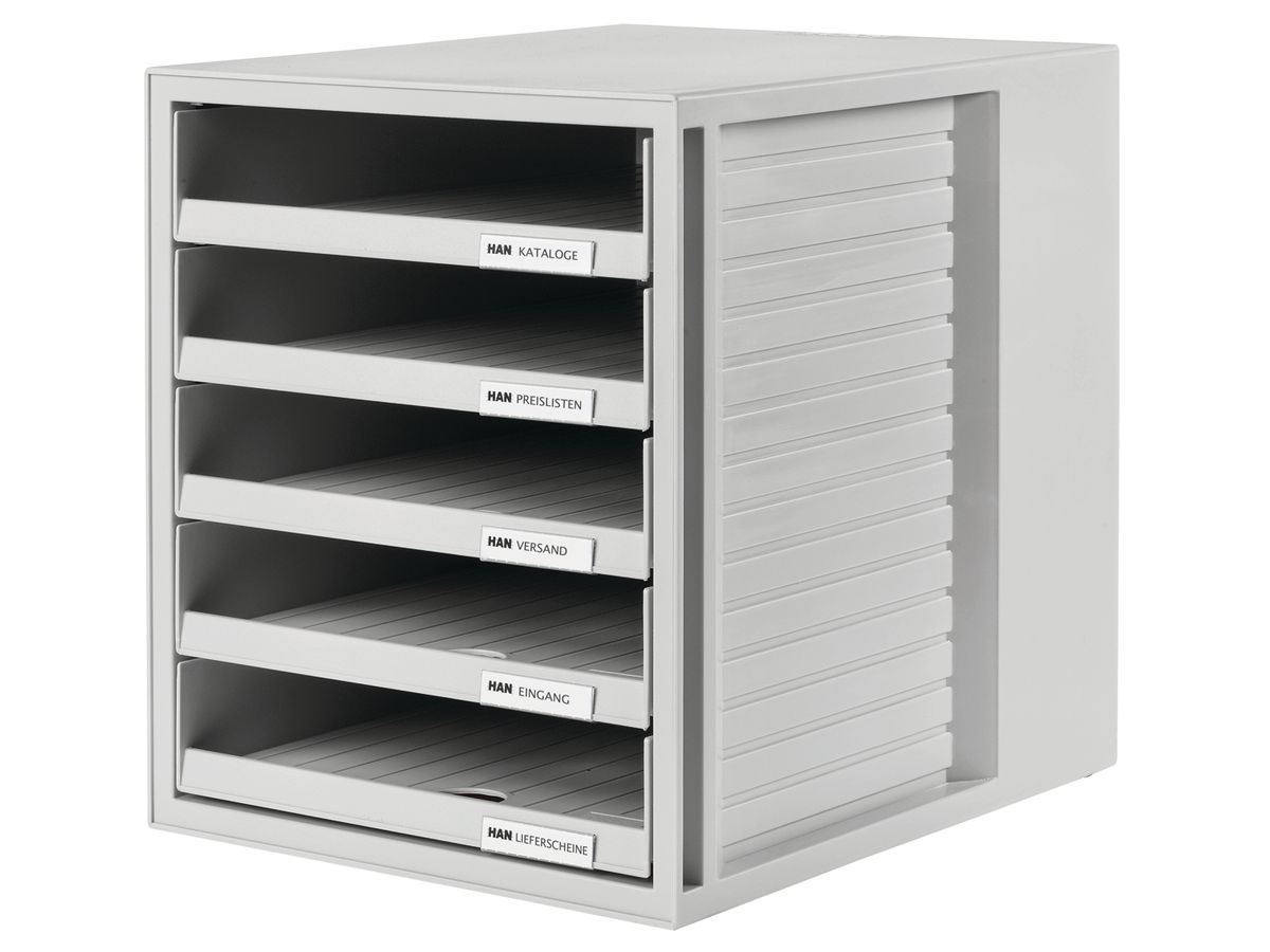 HAN Cassettiera set di armadi 24.30 grigio 5 scomparti (4012473140158)