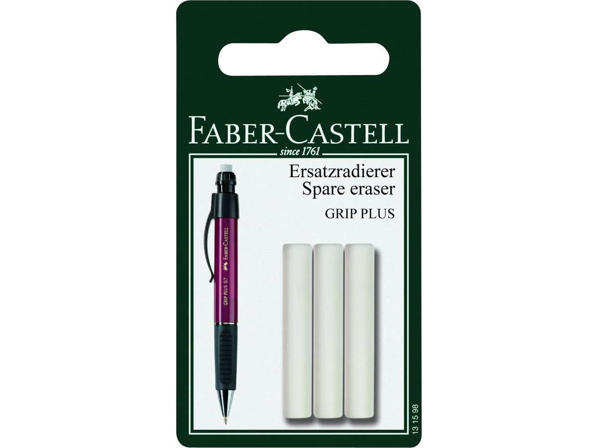 FABER-CASTELL Gomma cance. 131598 Grip Plus 3 pezzi (4005401315988)