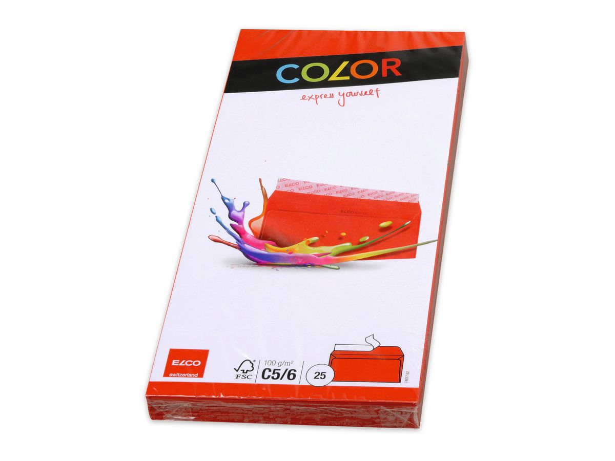 ELCO Couvert Office o/Fenster C5/6 74617.92 100g, rot 25 Stück (7610425328905)