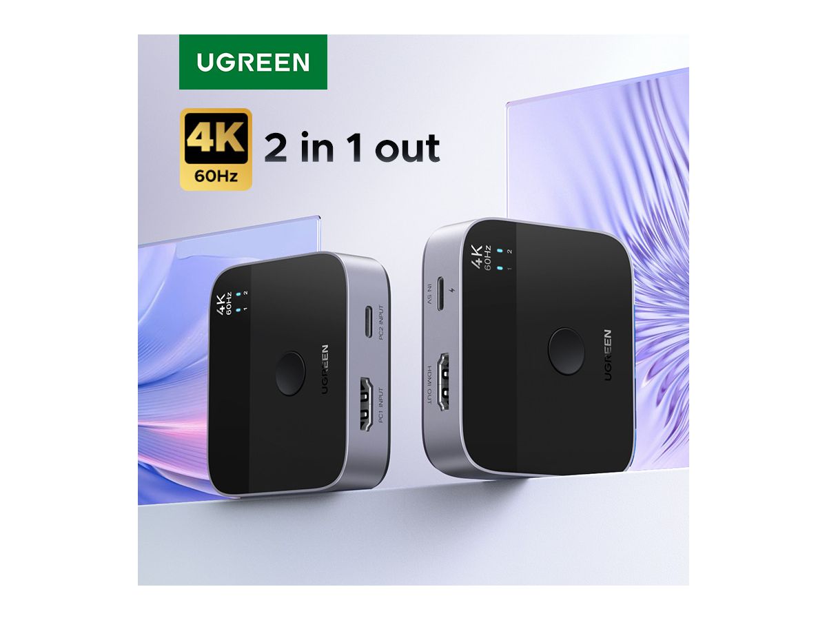 UGREEN Switch 2-in-1 Out 55452 1x USB-C+2xHDMI BB (6941876254521)