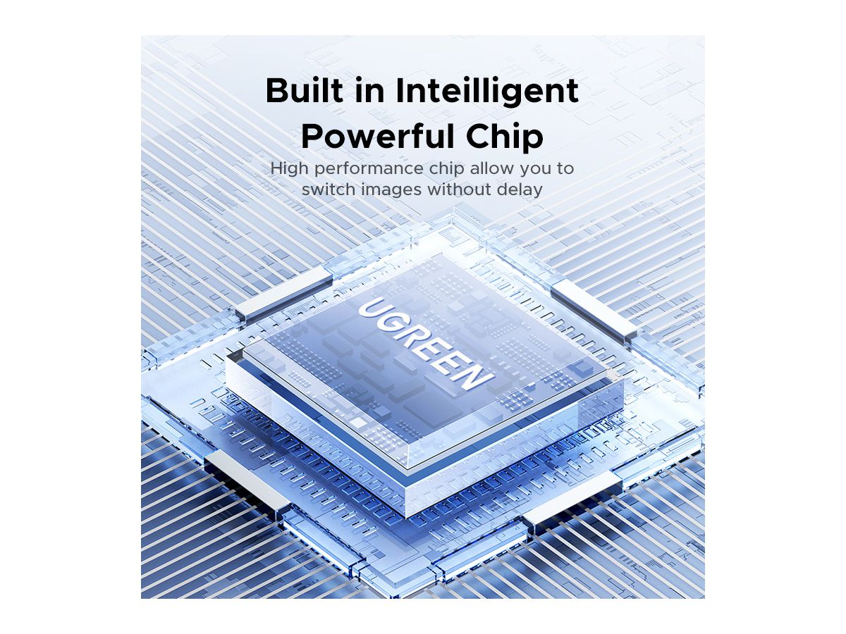 UGREEN Switch 2 In 1 Out 65878 DisplayPort+USB-C, Grey,BB (6941876268788)