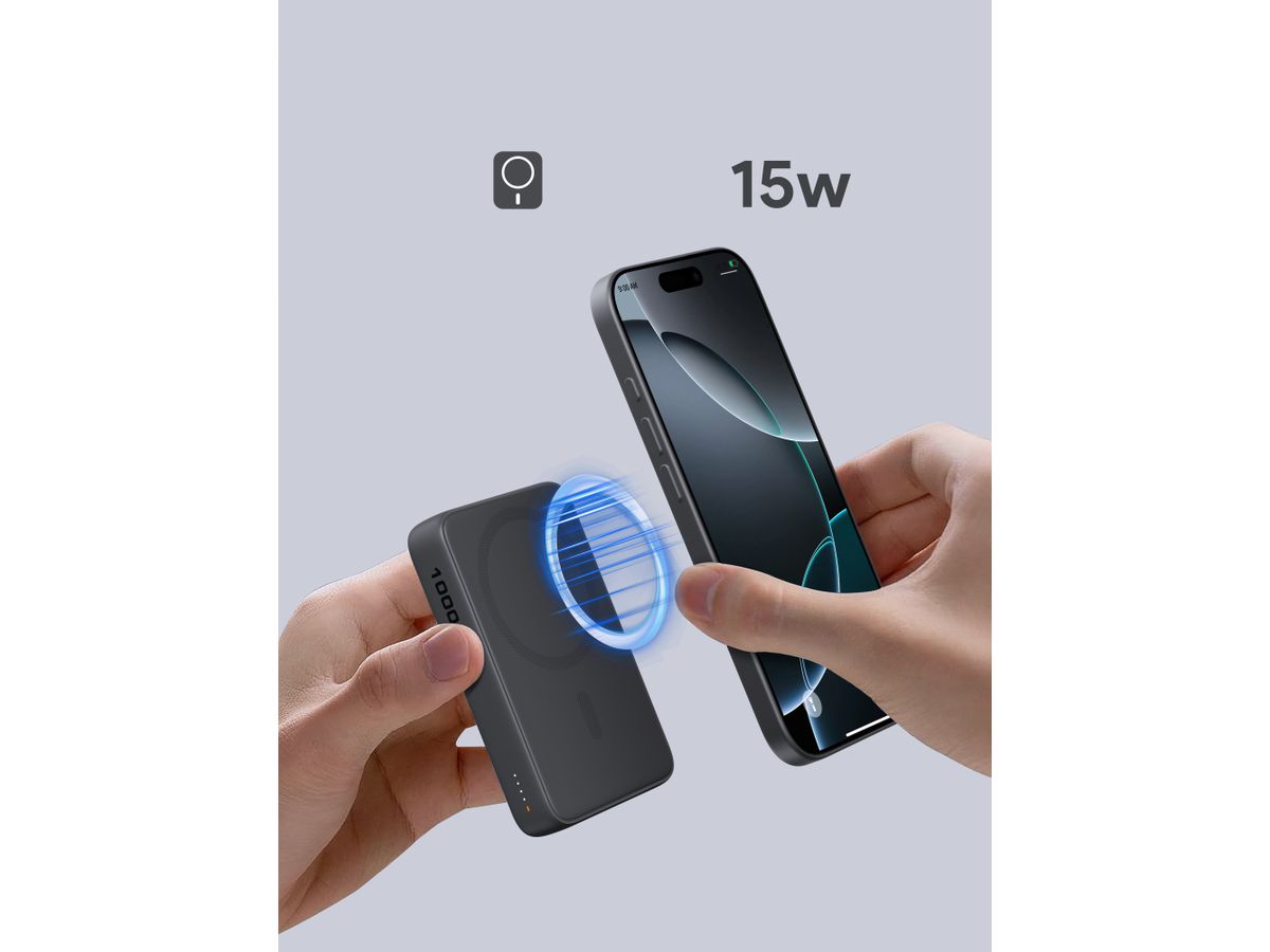 AUKEY MagFusion 10000mAh PB-MS04 GR Powerbank Wireless Grey (0689323789139)