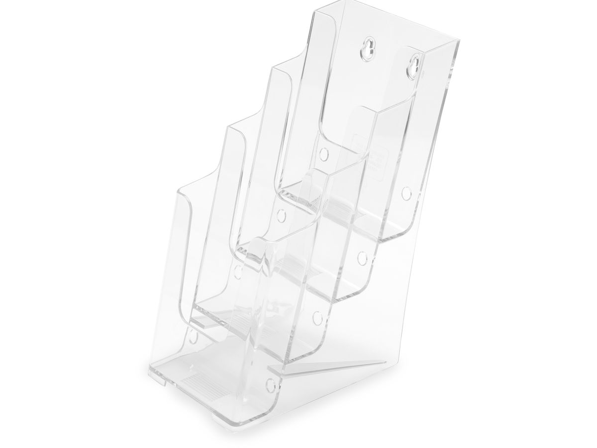 DEFLECTO Prospekthalter Docuholder 77701 1/3 A4, hoch, 4 Fächer (0079916777016)