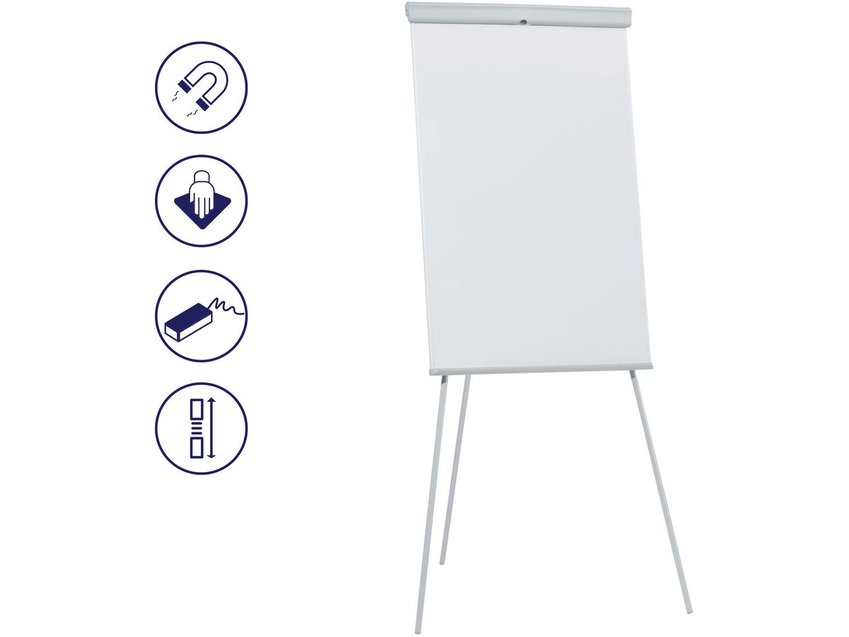 FRANKEN Flipchart X-tra!Line 68x105cm EL-FC20 gris clair trépied (4016946199421)