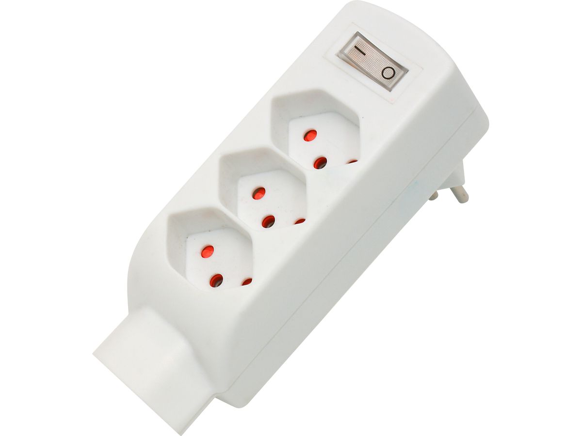 S-ELECTRO Fiche de dérivation 85.595.WS blanche, 4xT13, verticale (7611453559514)