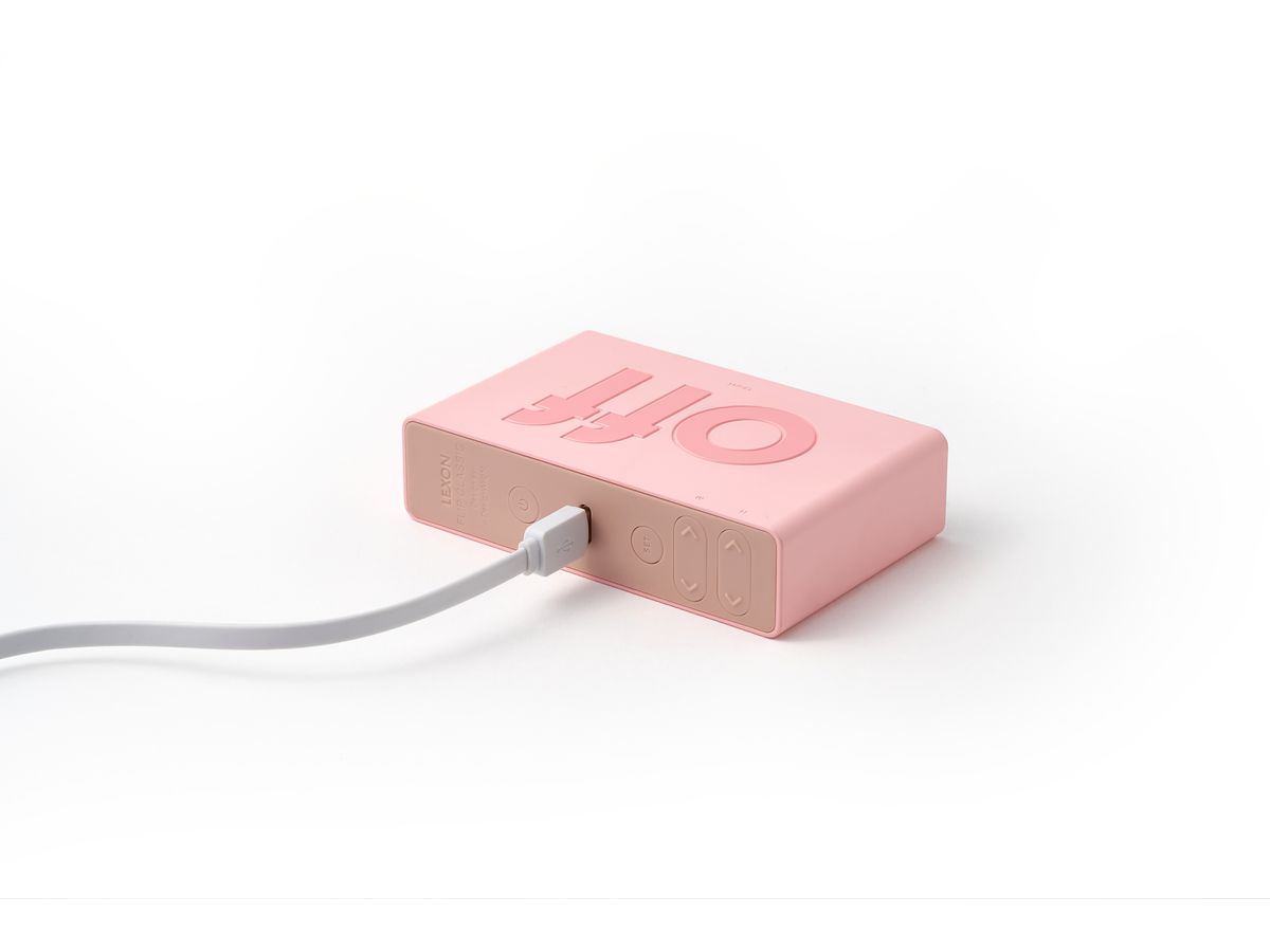 LEXON Réveil Flip Classic LR157P2 rose, USB-C (3660491209367)