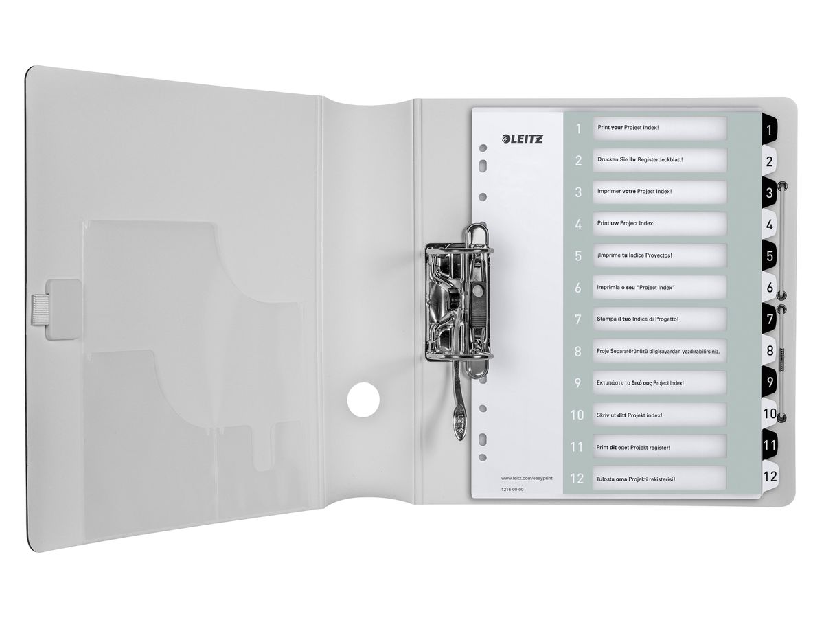 LEITZ Répertoires PP WOW A4+ 1216-00-00 noir/blanc 12 comp. (4002432120383)