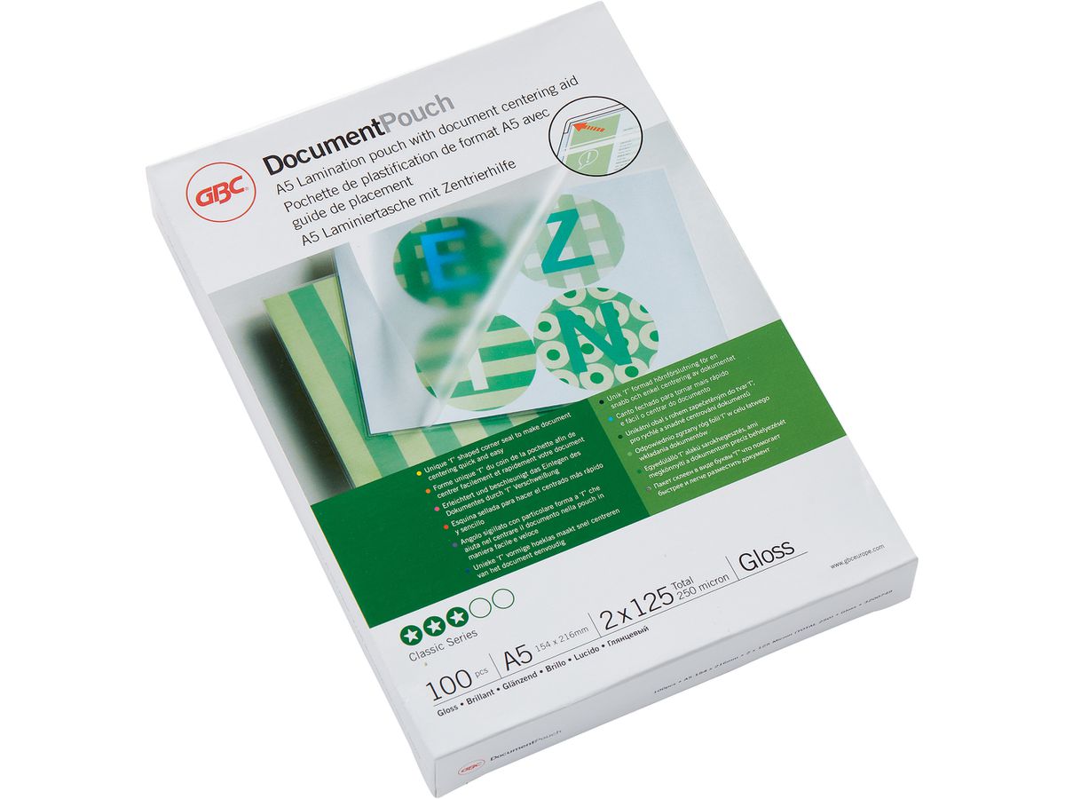GBC Laminiertasche A5 3200749 glanz, 125my 100 Stk (0033816100411)