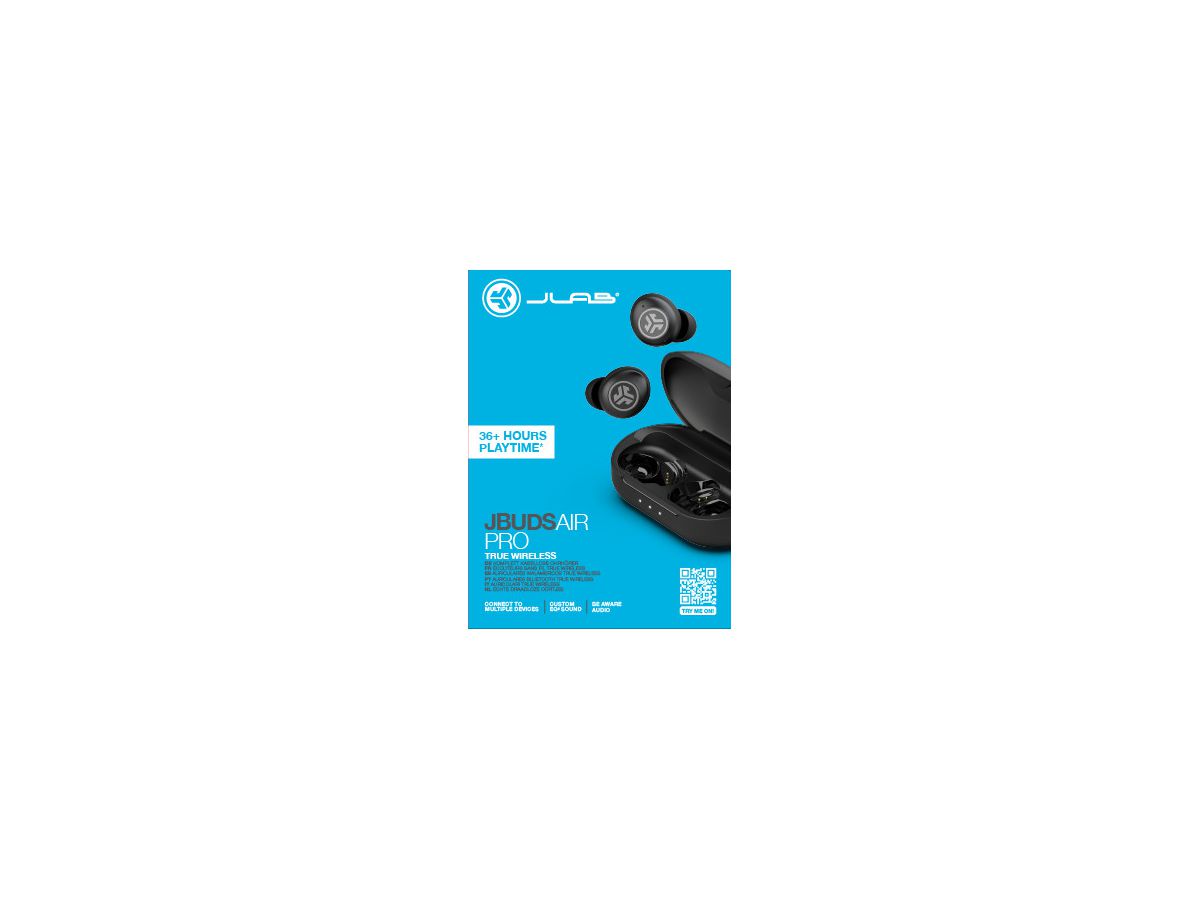 JLAB JBuds Air Pro IEUEBJBAIRPRORBLK82 True Wireless, Black (0812887017411)